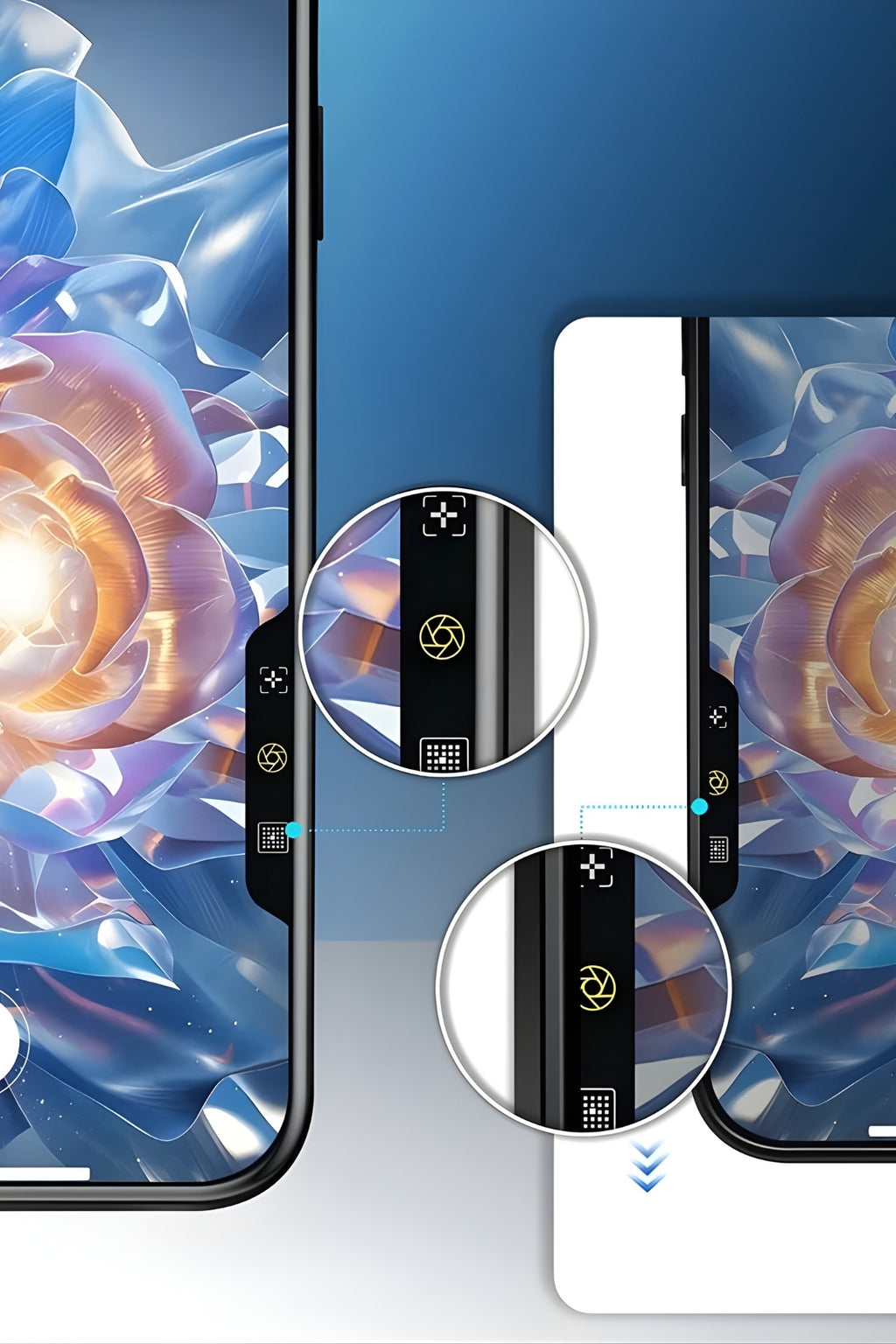 iPhone 14 Pro Max Temperli Cam Ekran Koruyucu | Mohseven Safir Kaplama Privacy Hayalet - 40KG Darbe Dayanımı