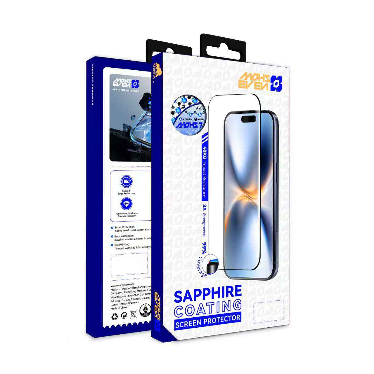 Sapphire Coating Iphone Mohs 7 Hardness Edge Glue Glass Privacy