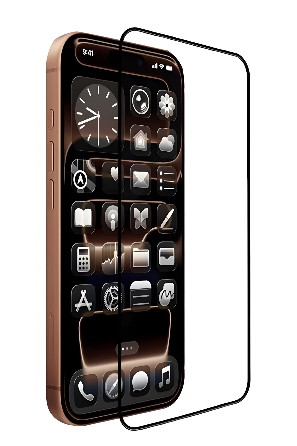 iPhone 16 Pro Temperli Cam Ekran Koruyucu | Mohseven Safir Kaplama HD 3D Glue - 40KG Darbe Dayanımı