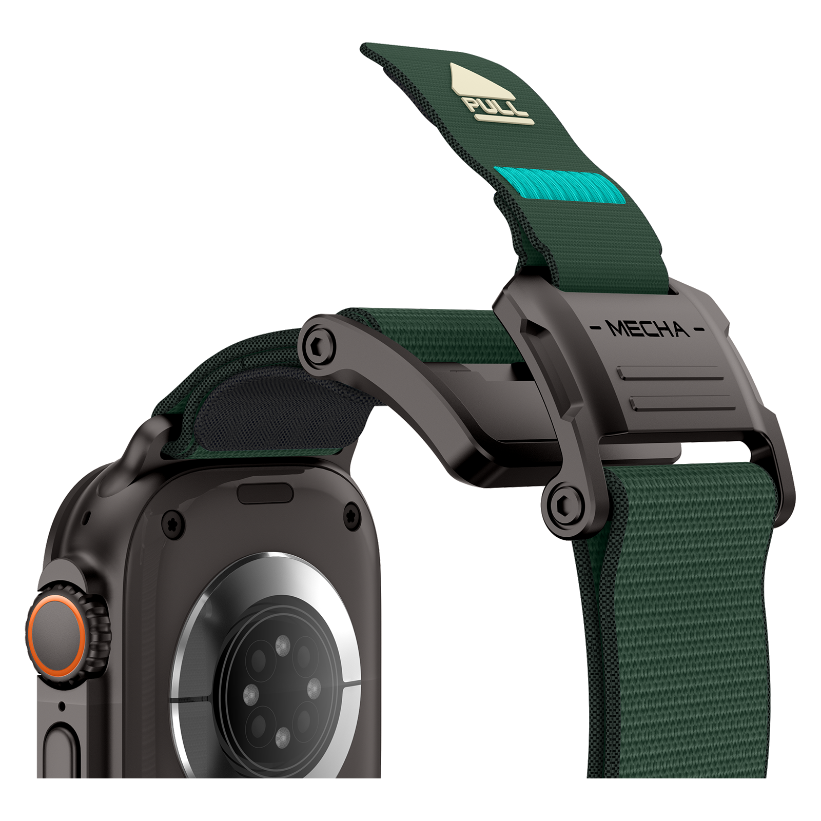 Mecha Band Sport Tarzı 301 Paslanmaz Çelik Manyetik Bağlantı iwatch S & Ultra 44MM~49MM