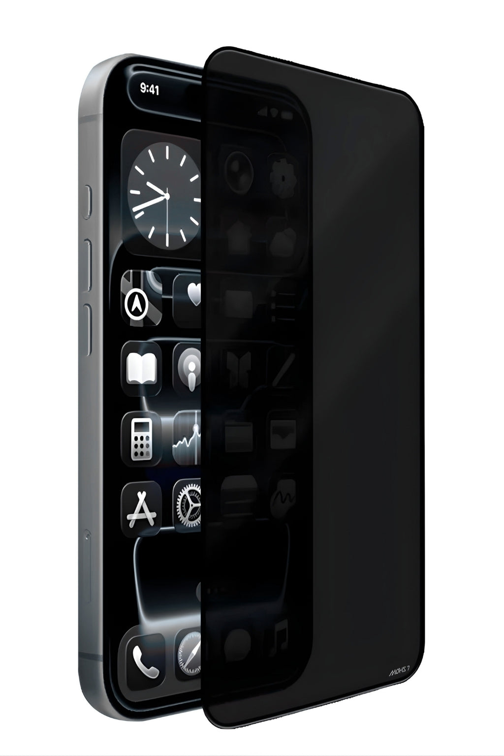 iPhone 15 Plus Temperli Cam Ekran Koruyucu | Mohseven Safir Kaplama Privacy Hayalet - 40KG Darbe Dayanımı