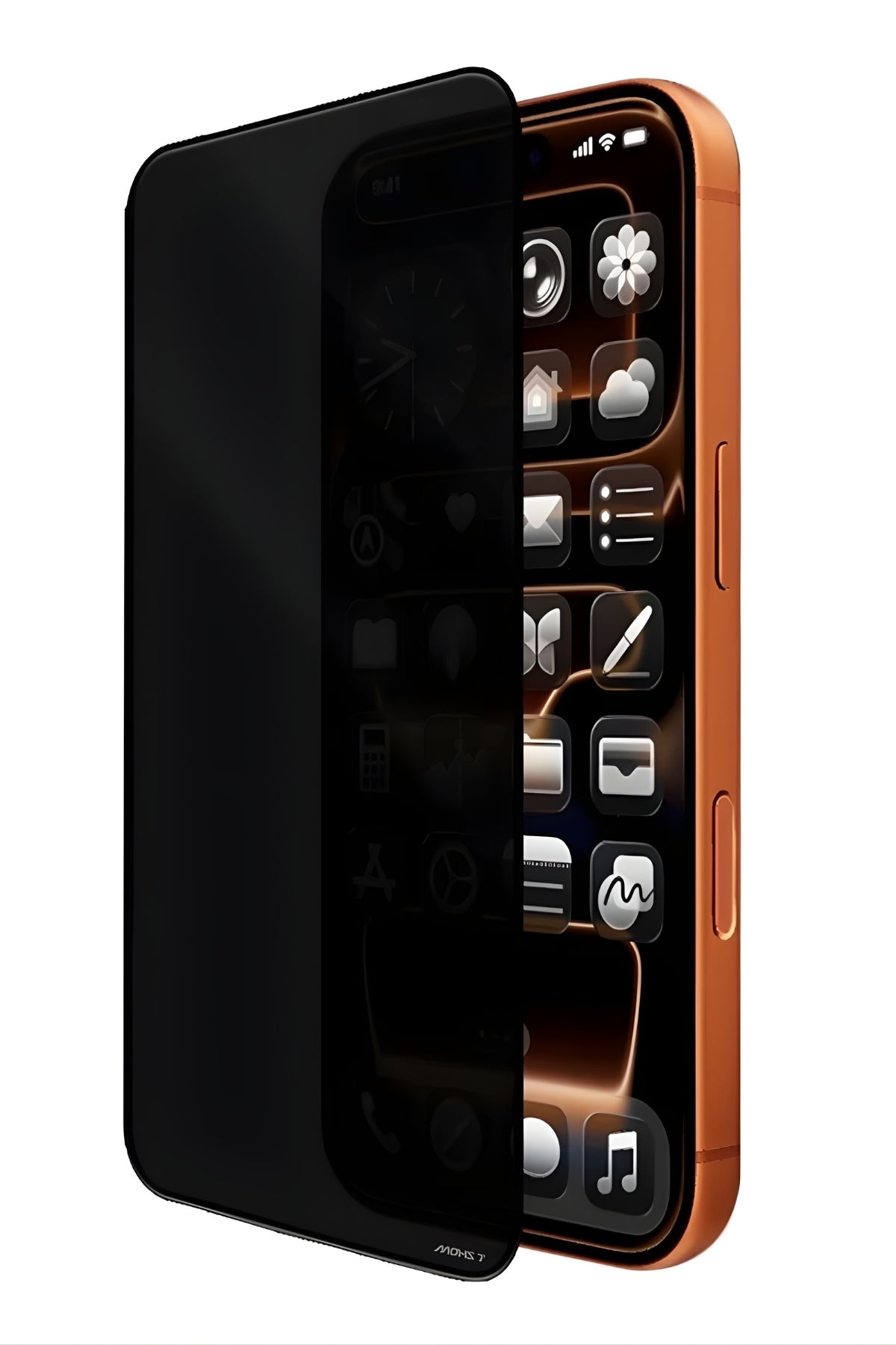 iPhone 17 Pro Max Temperli Cam Ekran Koruyucu | Mohseven Safir Kaplama 3D Glue Privacy Hayalet - 40KG Darbe Dayanımı