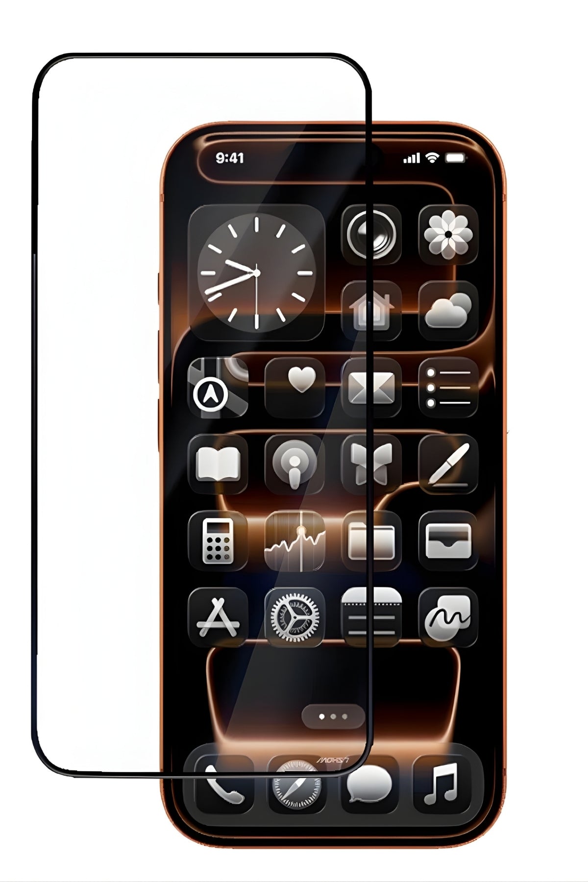 iPhone 16 Temperli Cam Ekran Koruyucu | Mohseven Safir Kaplama Privacy Hayalet - 40KG Darbe Dayanımı