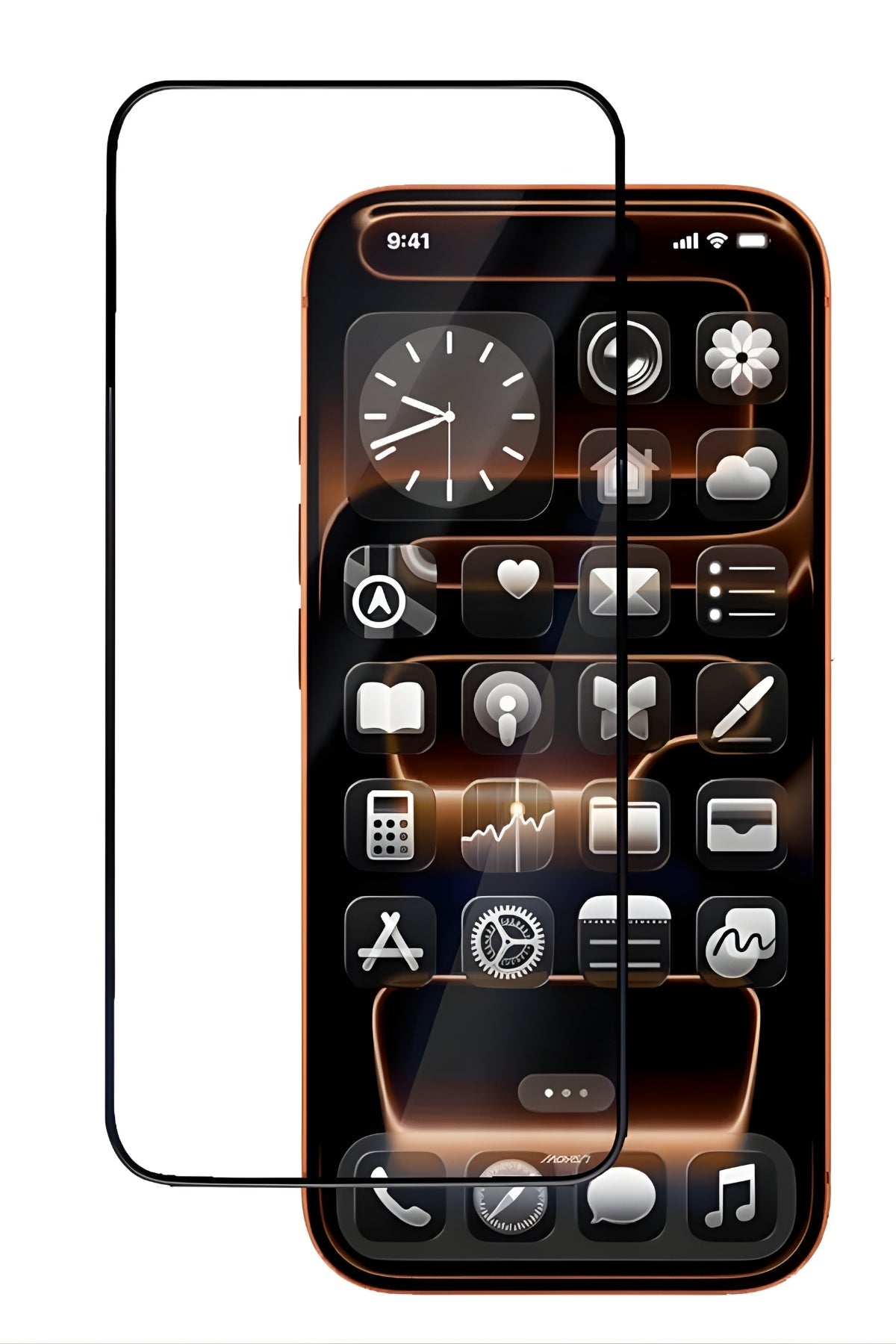 iPhone 17 Pro Max Temperli Cam Ekran Koruyucu | Mohseven Safir Kaplama HD 3D Glue - 40KG Darbe Dayanımı