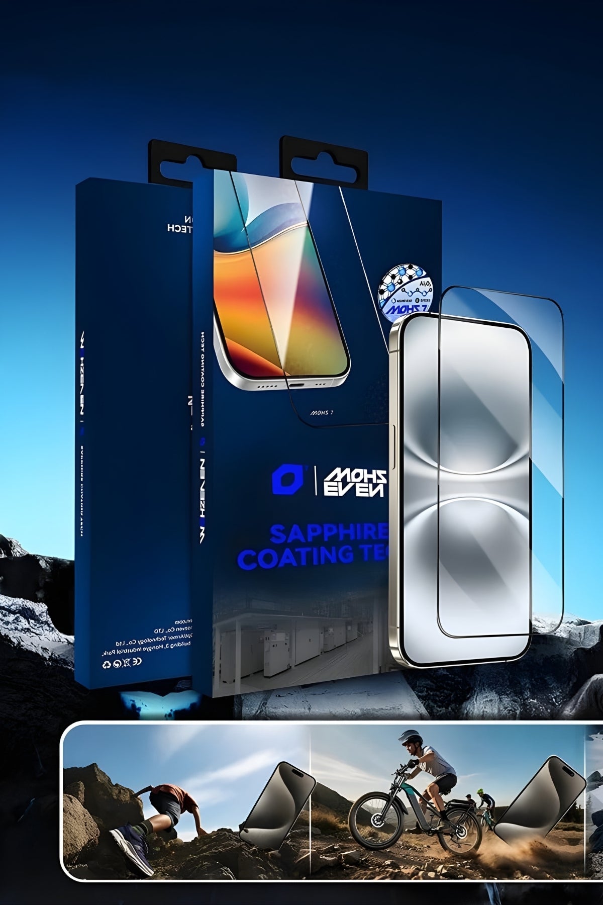 iPhone 15 Pro Max Temperli Cam Ekran Koruyucu | Mohseven Safir Kaplama 3D Glue Privacy Hayalet - 40KG Darbe Dayanımı