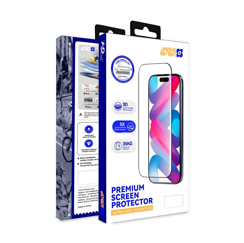 iPhone 14 Pro Max Mohseven M6 HD Temperli Cam Ekran Koruyucu + Kolay Uygulama Aparatı