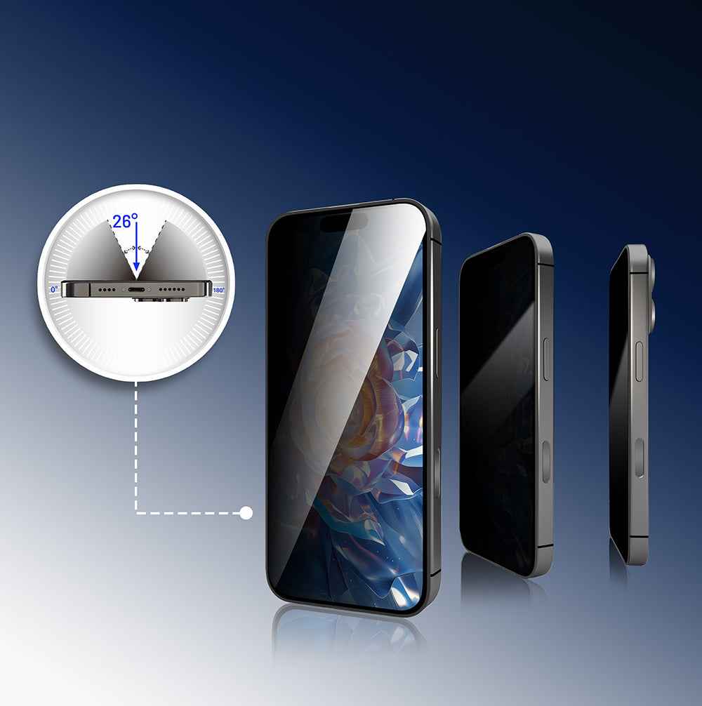 iPhone 15 Pro Max Mohseven Safir Coating 3D Tam Yapışkan Hayalet Temperli Cam Ekran Koruyucu