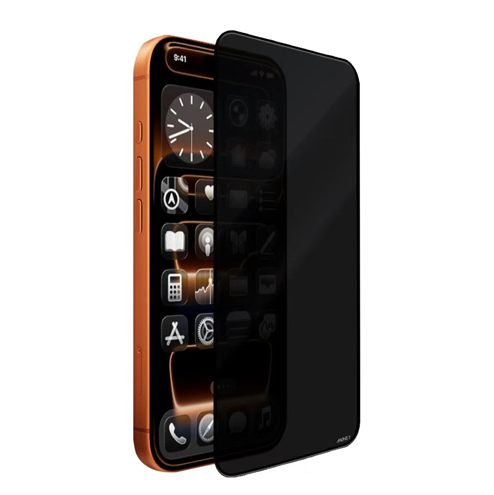 iPhone 15 Pro Max Mohseven Safir Coating 3D Tam Yapışkan Hayalet Temperli Cam Ekran Koruyucu - Siyah renk ürün görseli