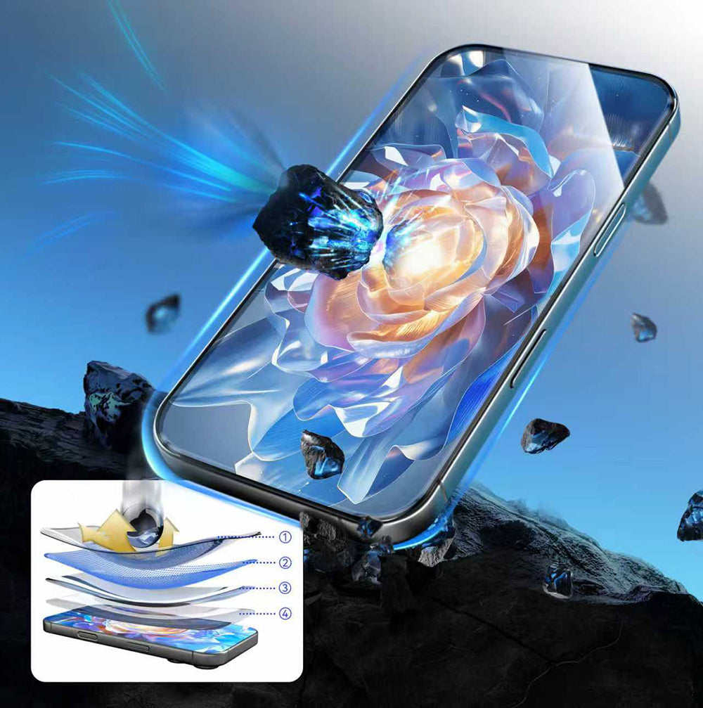iPhone 16 Pro Mohseven Pure Safir Coating HD 3D Tam Yapışkan Temperli Cam Ekran Koruyucu ürün görseli