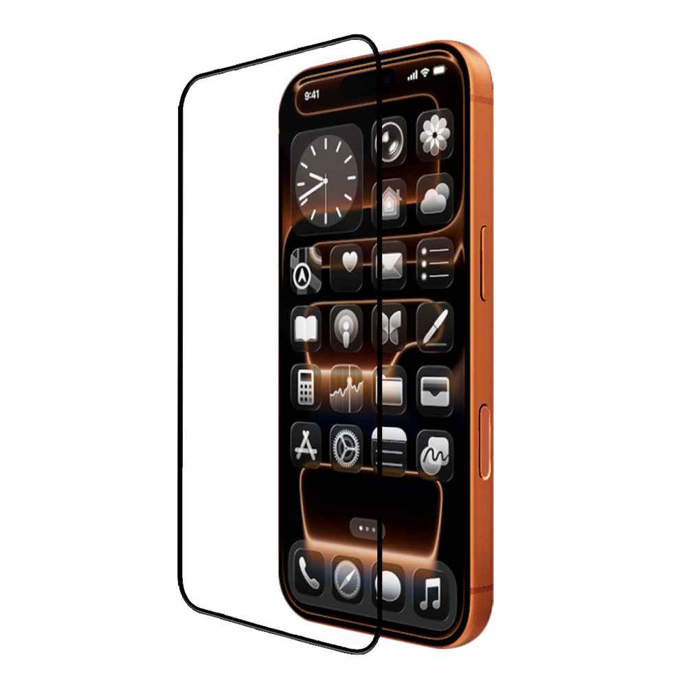 iPhone 17 Pro Max Mohseven Pure Safir Coating HD 3D Tam Yapışkan Temperli Cam Ekran Koruyucu