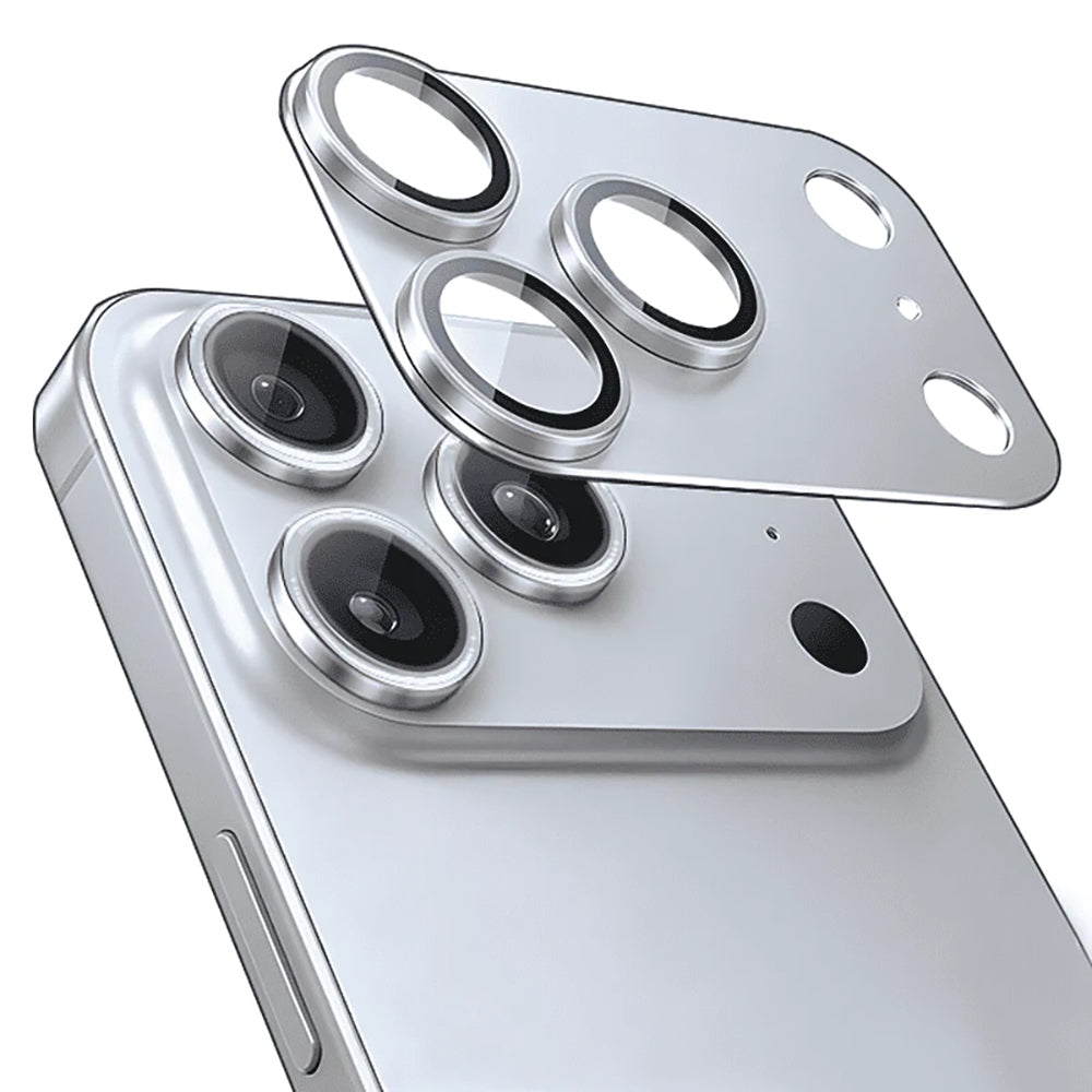 iPhone 17 Pro Mohseven Alüminyum Kaplamalı Safir Yansıma Önleyici Kamera Lens Koruyucu - Gümüş renk ürün görseli