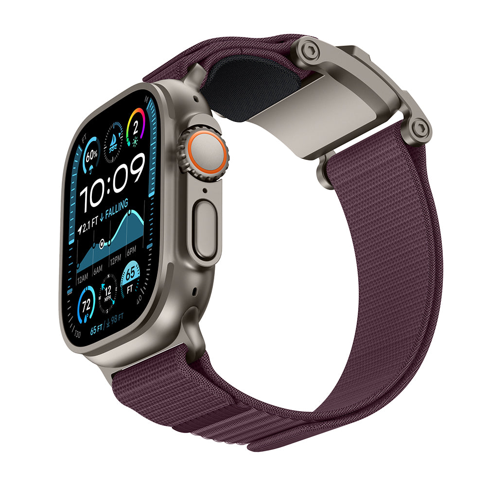 Apple Watch 44mm Mohseven Apple Watch Mecha Sport Hasır Kordon - Titanyum-Mor renk ürün görseli