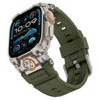 Apple Watch Ultra 49mm Mohseven Apple Watch Armor Silikon Kordon - Titanyum-Yeşil renk ürün görseli