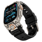 Apple Watch Ultra 49mm Mohseven Apple Watch Armor Silikon Kordon - Titanyum-Siyah renk ürün görseli