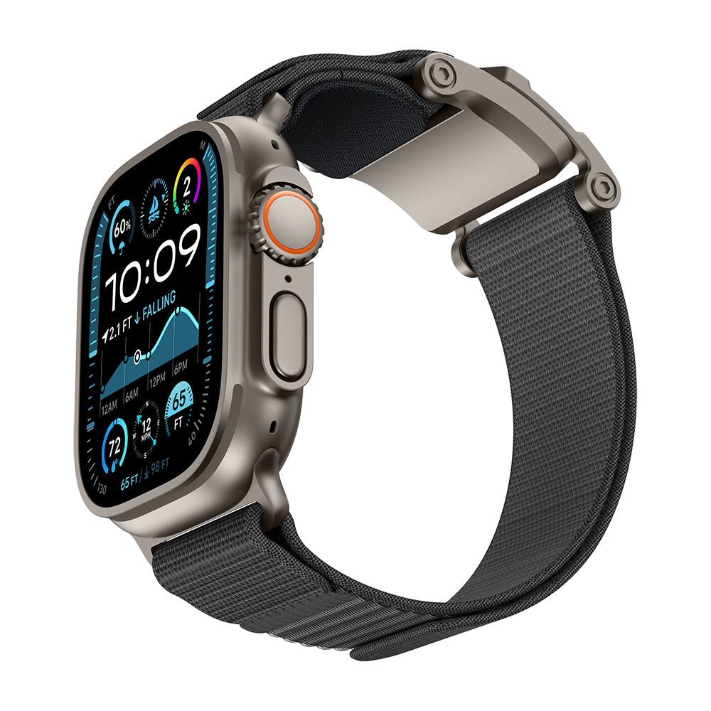 Apple Watch Ultra 49mm Mohseven Apple Watch Mecha Sport Hasır Kordon - Titanyum-Gri renk ürün görseli