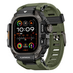 Apple Watch Ultra 49mm Mohseven Apple Watch Punk Fortress Serisi Kasa Koruyuculu Silikon Kordon - Yeşil renk ürün görseli
