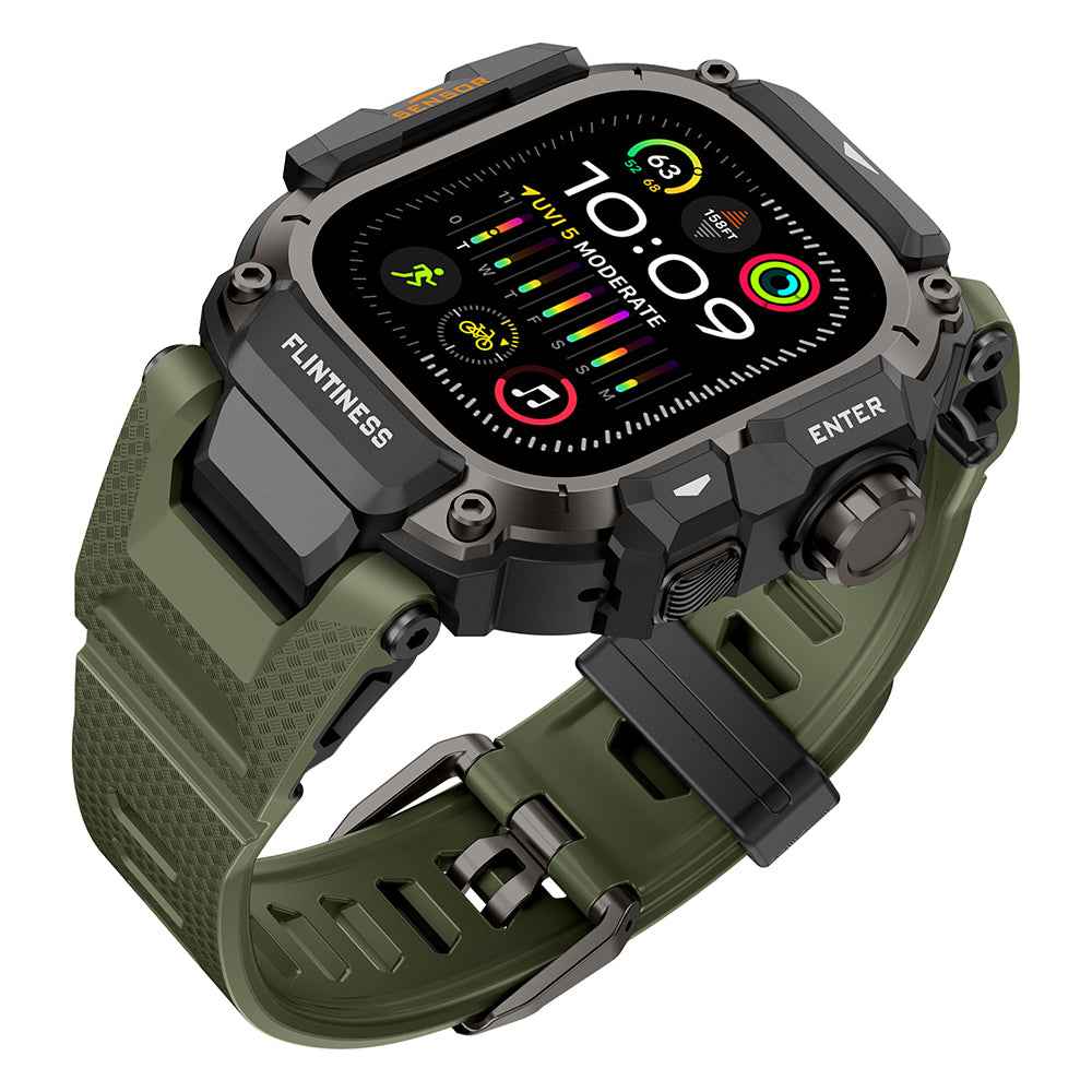 Apple Watch Ultra 49mm Mohseven Apple Watch Punk Fortress Serisi Kasa Koruyuculu Silikon Kordon