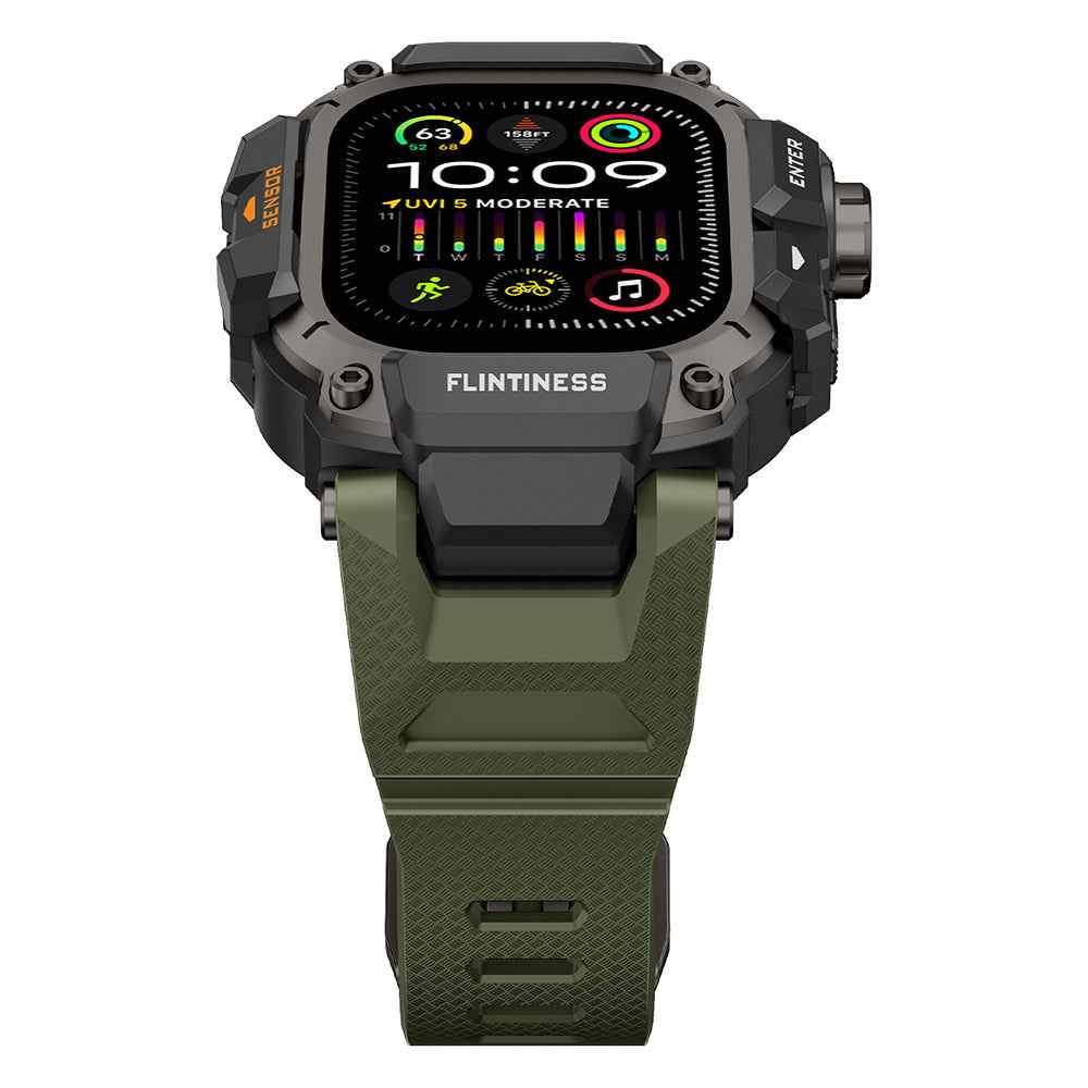 Apple Watch Ultra 49mm Mohseven Apple Watch Punk Fortress Serisi Kasa Koruyuculu Silikon Kordon