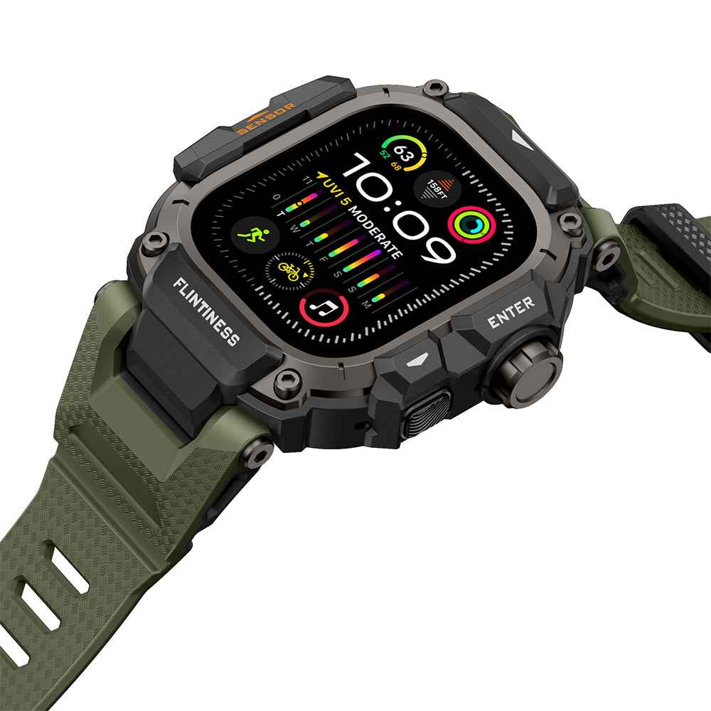 Apple Watch Ultra 49mm Mohseven Apple Watch Punk Fortress Serisi Kasa Koruyuculu Silikon Kordon