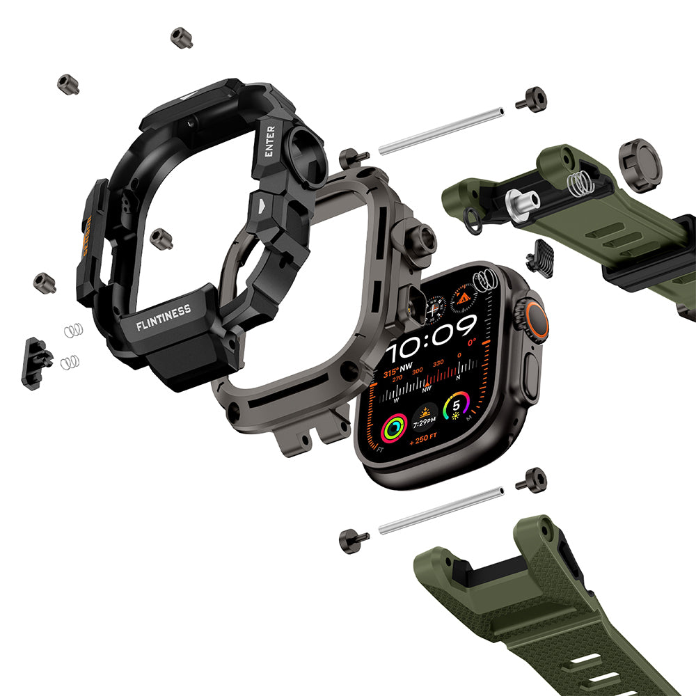 Apple Watch Ultra 49mm Mohseven Apple Watch Punk Fortress Serisi Kasa Koruyuculu Silikon Kordon ürün görseli