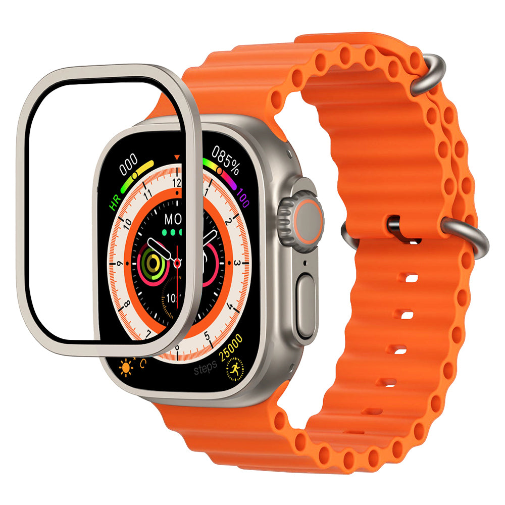 Apple Watch Ultra 49mm Mohseven Apple Watch Serisi Safir Akıllı Saat Temperli Cam Ekran Koruyucu - Titanyum renk ürün görseli