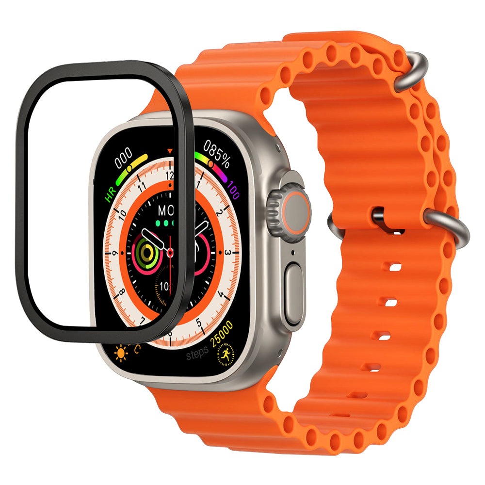 Apple Watch Ultra 49mm Mohseven Apple Watch Serisi Safir Akıllı Saat Temperli Cam Ekran Koruyucu - Siyah renk ürün görseli