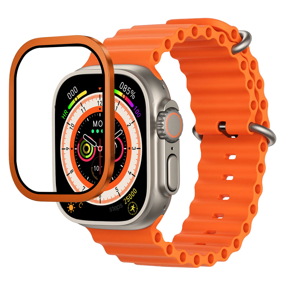 Apple Watch Ultra 49mm Mohseven Apple Watch Serisi Safir Akıllı Saat Temperli Cam Ekran Koruyucu - Turuncu renk ürün görseli