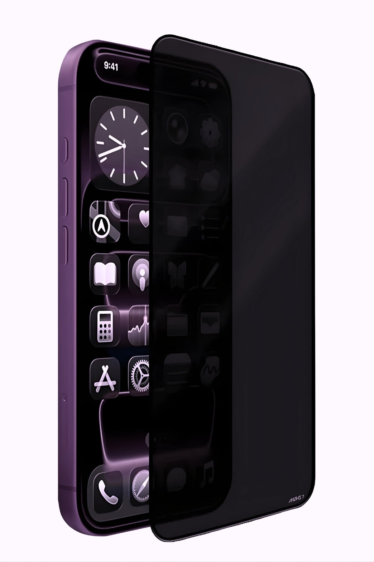 iPhone 14 Pro Temperli Cam Ekran Koruyucu | Mohseven Safir Kaplama Privacy Hayalet - 40KG Darbe Dayanımı - Mohseven TR