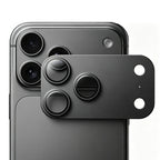 iPhone 18 Pro Max Mohseven Safir Alüminyum Safir Kamera Lens Koruyucu - Koyu Gri renk ürün görseli