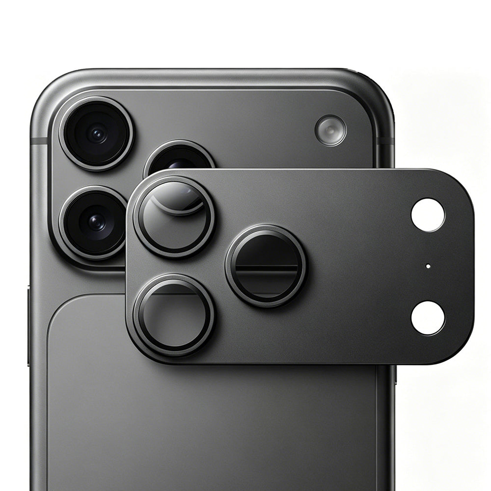 iPhone 18 Pro Max Mohseven Safir Alüminyum Safir Kamera Lens Koruyucu - Koyu Gri renk ürün görseli