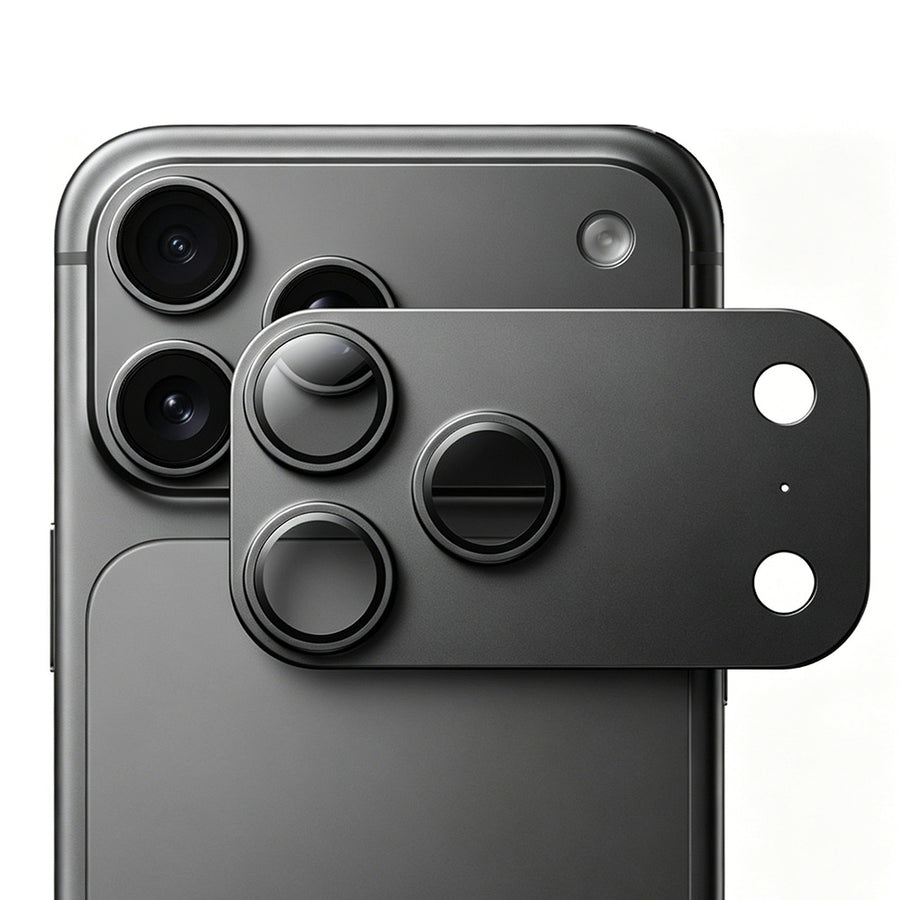 iPhone 18 Pro Mohseven Sapphire Alüminyum Safir Kamera Lens Koruyucu Koyu Gri